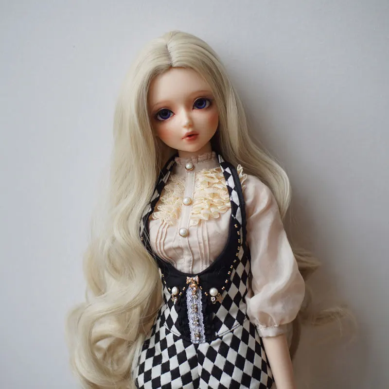 

1/3 1/4 /16 BJD sd doll wig high temperature silk long curly hair blonde long hair Doll accessories