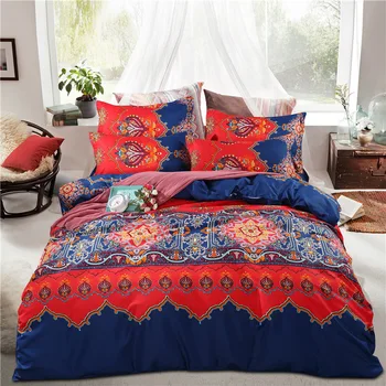 

3D 4PCS Colorful Bohemia Beddingset Duvet Cover Sheet Pilllowcase