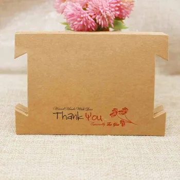 

zerongE jewelry Packaging Card 200pcs kraft Paper Hair Accessories Band Clips Display Hanging Card print thank you 12*8cm