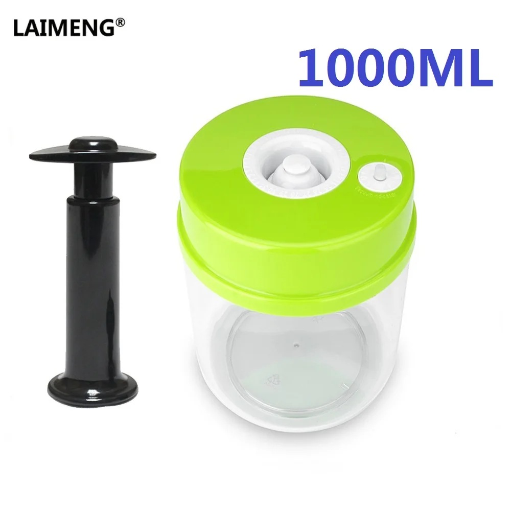 

LAIMENG 1000ML Food Vacuum Container Canister Work With Vacuum Sealer Plastic Storage Containers With Pump Best Kitchen Box S168