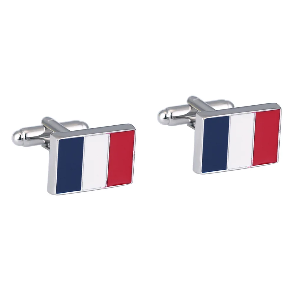 CHUKUI Luxury Men's Cuff Button Copper Material French Flag Cufflinks Fashion Enamel Cuff Links  (7)