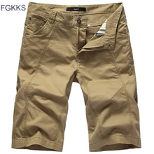 FGKKS Брендовые мужские шорты Карго летние мужские дышащие однотонные шорты мужские повседневные облегающие шорты(без пояса