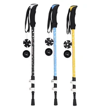 67-135CM 50% carbon 3 sections Trek Pole Nordic Walking Poles Telescopic Alpenstock Aluminum Alloy Shooting Walking Stick Crutch