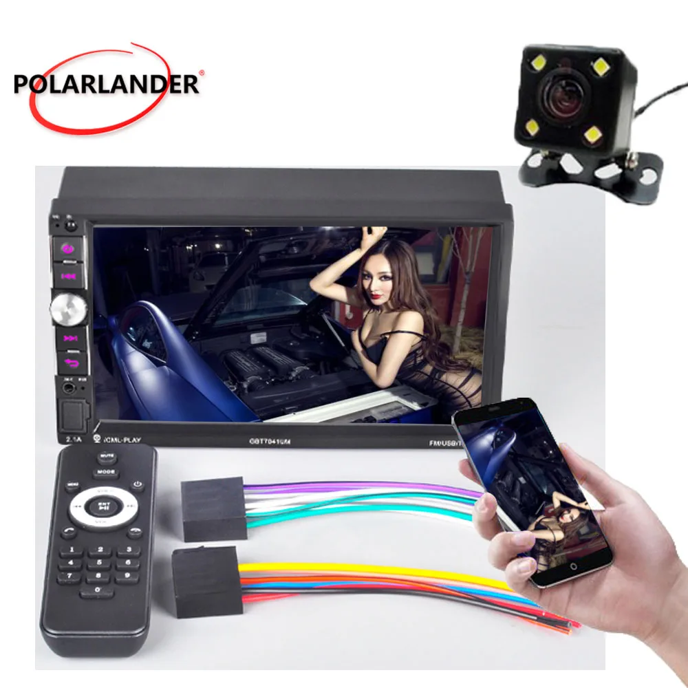 

Car Radio Stereo 7Inch 2DIN USB/TF/AUX Bluetooth Mirror Link MP5 Player Touch Screen HD 1024*600 Handfree For Android Phone