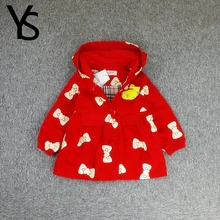 2-5T Top Quality Little Baby Girls Trench Coat Jeans Denim Hoodies Jackets Kids Children’s Clothing Outwear For Autumn Winter