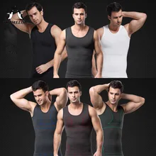 TOPMELON нижнее белье Body Shaper Для мужчин для похудения Пояс корсет черный, белый цвет СЕРЫЙ Обтягивающий корсет на талию без рукавов с круглым вырезом