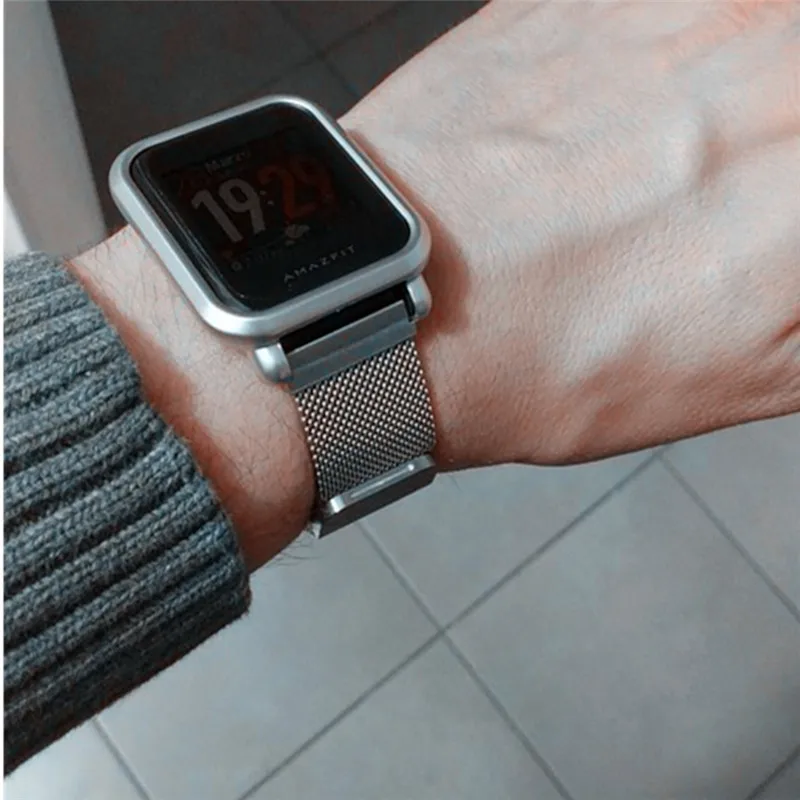 7в1 для Xiaomi Amazfit Bip звуковой сигнал металлический спортивный ремешок+ силиконовые ремешки Браслет+ Защитная пленка для экрана Аксессуары