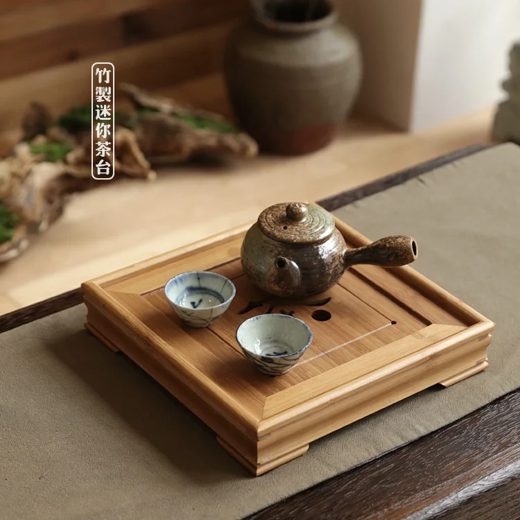 Japanese mini bamboo tea tray tea tray tea tray Hightower small office