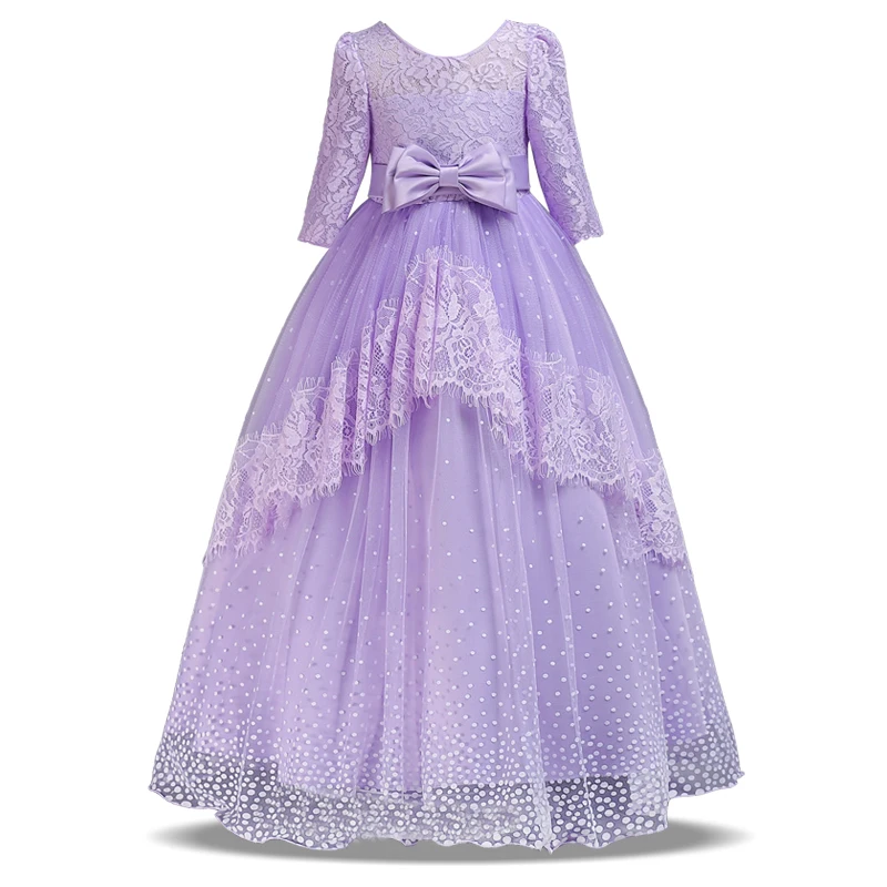 

2018 Autumn Christmas Costume Long Sleeve Children Dress Princess Kids Dresses For Girls Clothing Party Wedding Dress 5 12 Years
