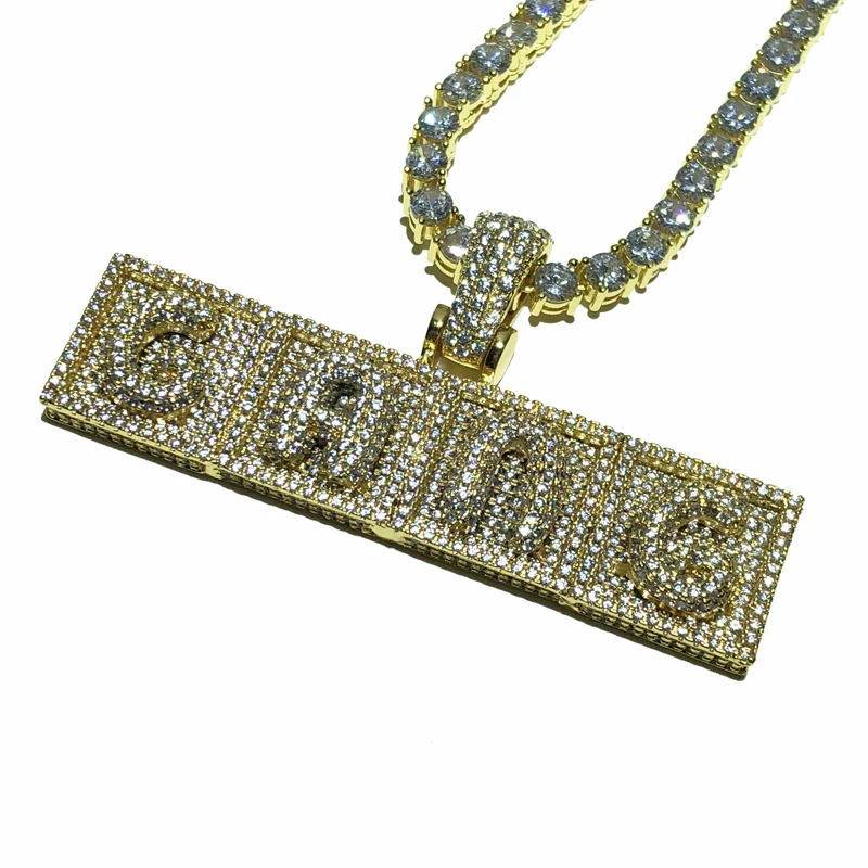 

Custom nameplate gold plating hiphop pendant