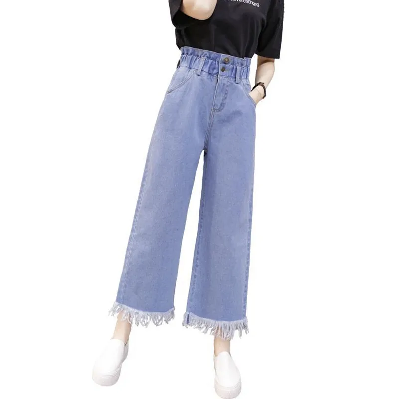 

New Arrived Women`s Wide Leg Denim Pants New High Street Blue High Waist Skinny Denim Pants Jeans For Women Jean 5XL C293
