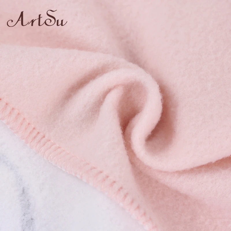  ArtSu Autumn And Winter Women Fleeve Hoodies Printed Letters Tracksuit Femme Casual Sweatshirt Hood
