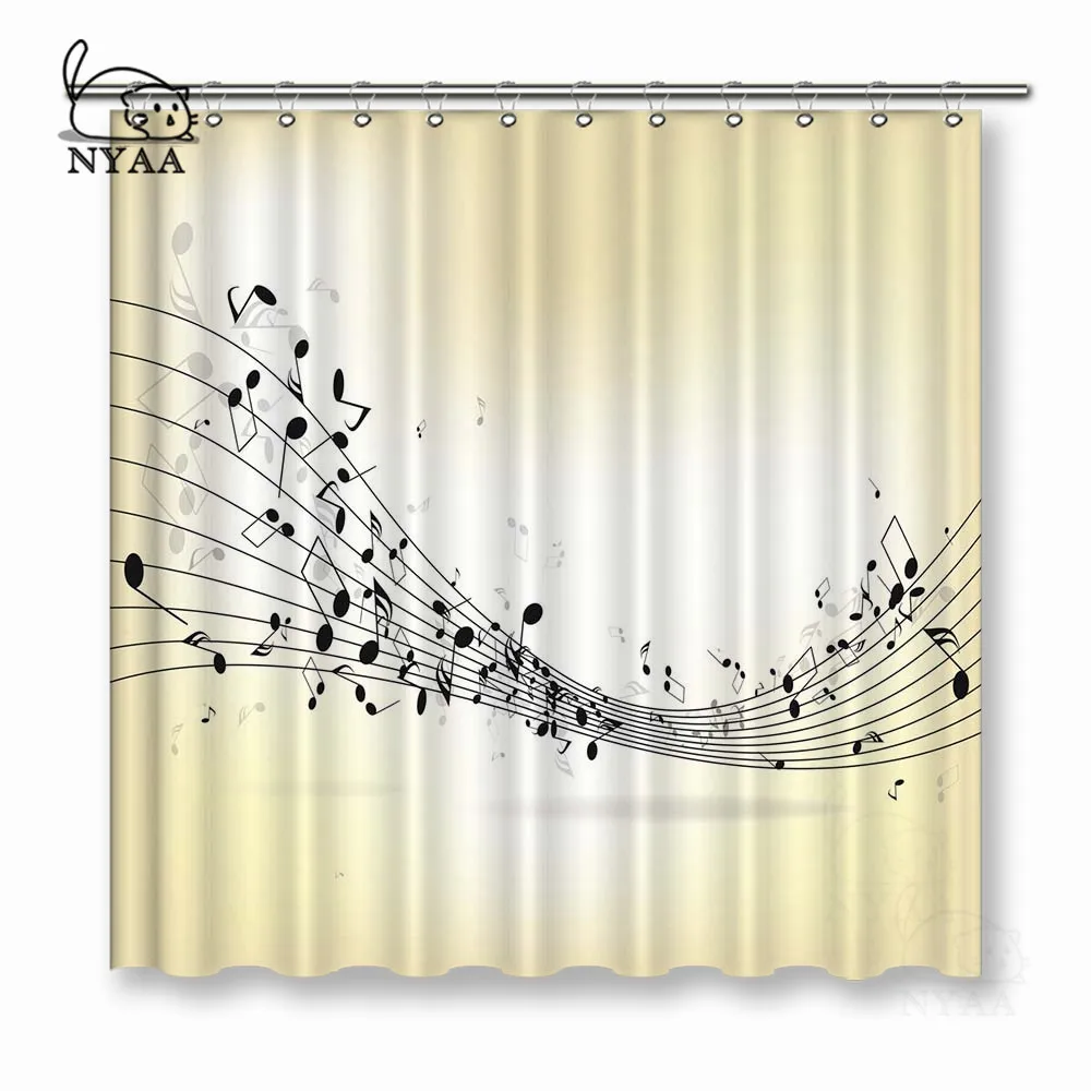 

NYAA Rock Shower Curtains Guitar For Musical Waterproof Polyester Fabric Bath Curtains For Home Decor
