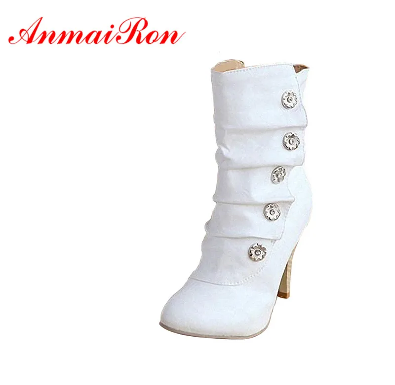 

ON sale Free shipping 2013 winther New Sexy style high heel PU Mid Calf boots Ladies' lovely Fashion Snow shoes 3 Colors