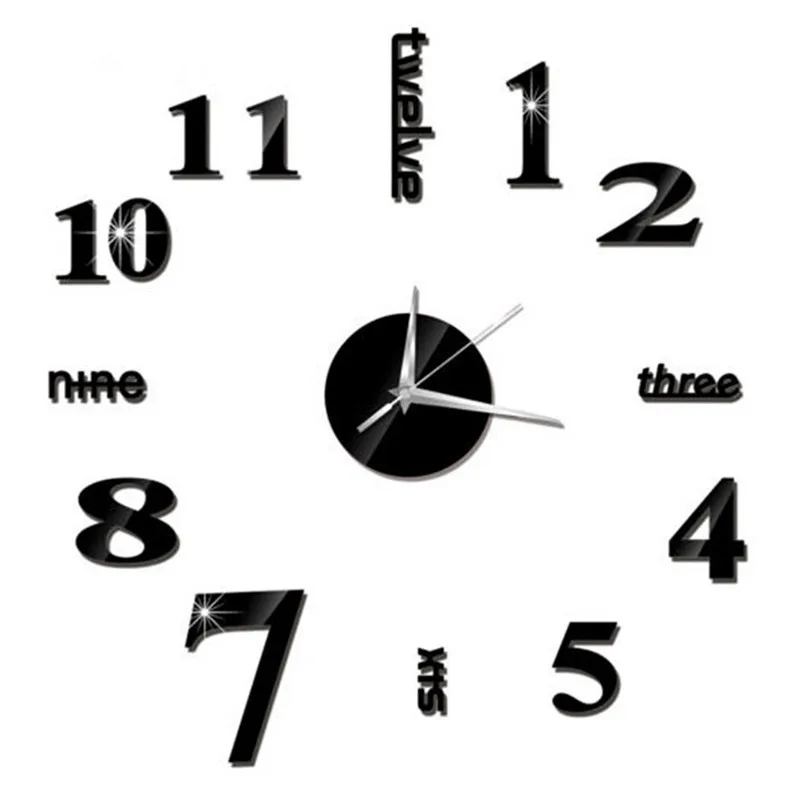 

3D Wall Clock Mirror Sticker Watches Quartz Clocks Modern DIY Acrylic Clock Home Decoration for Living Room Quartz Needle