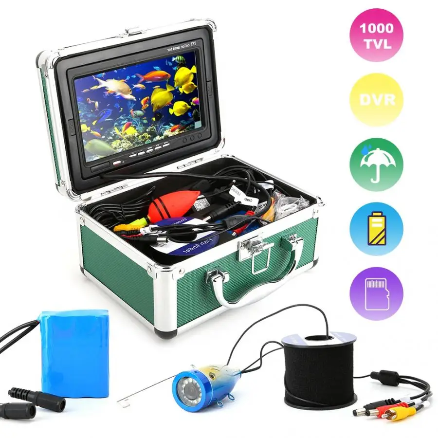 

7in Monitor 30m 1000TVL Underwater Fishing Video Camera Fish Finder with 8G TF Card