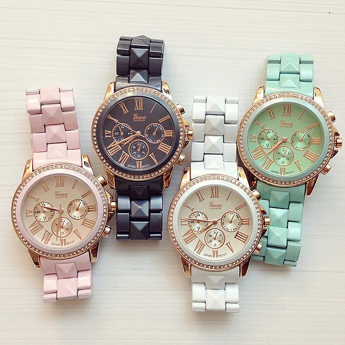 

Lady Watch 2015 Top Quality Japanese Movement Three Eye Roman Dial Watch,Alloy Convex Granule With A Coat Of Paint Geneva Watch