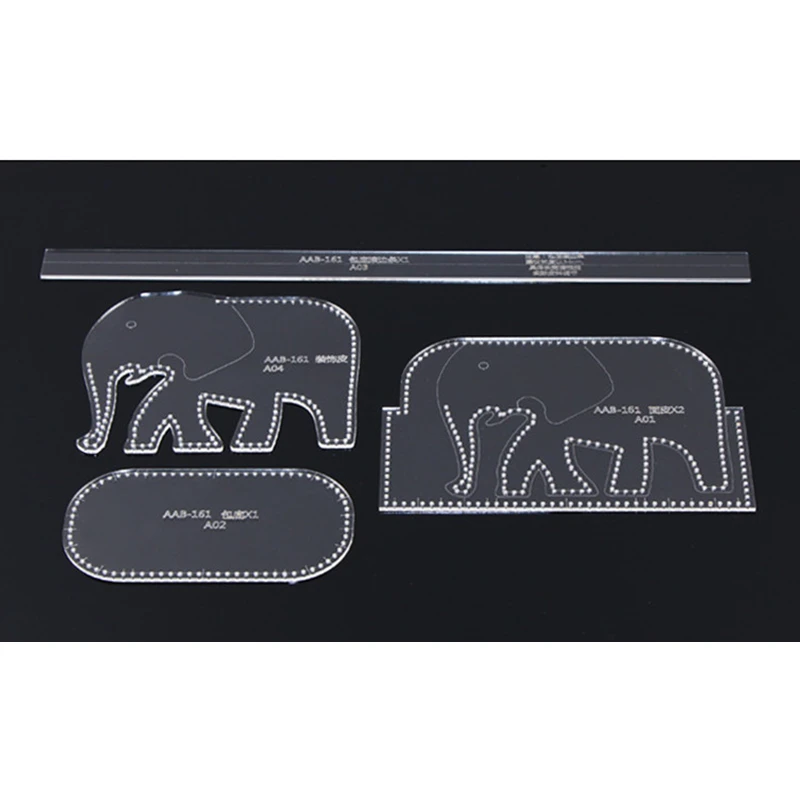 Acrylic Leather Elephant Pattern Stencil Template, DIY