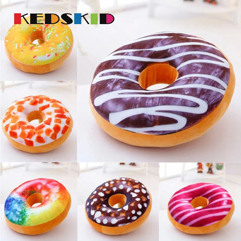 新しい3dドーナツ枕食品形状枕クッションのためにもたれぬいぐるみドーナツ昼寝マットクリエイティブおもちゃ子供の玩具 Children Toys Toys Childrenplush Cushion Aliexpress