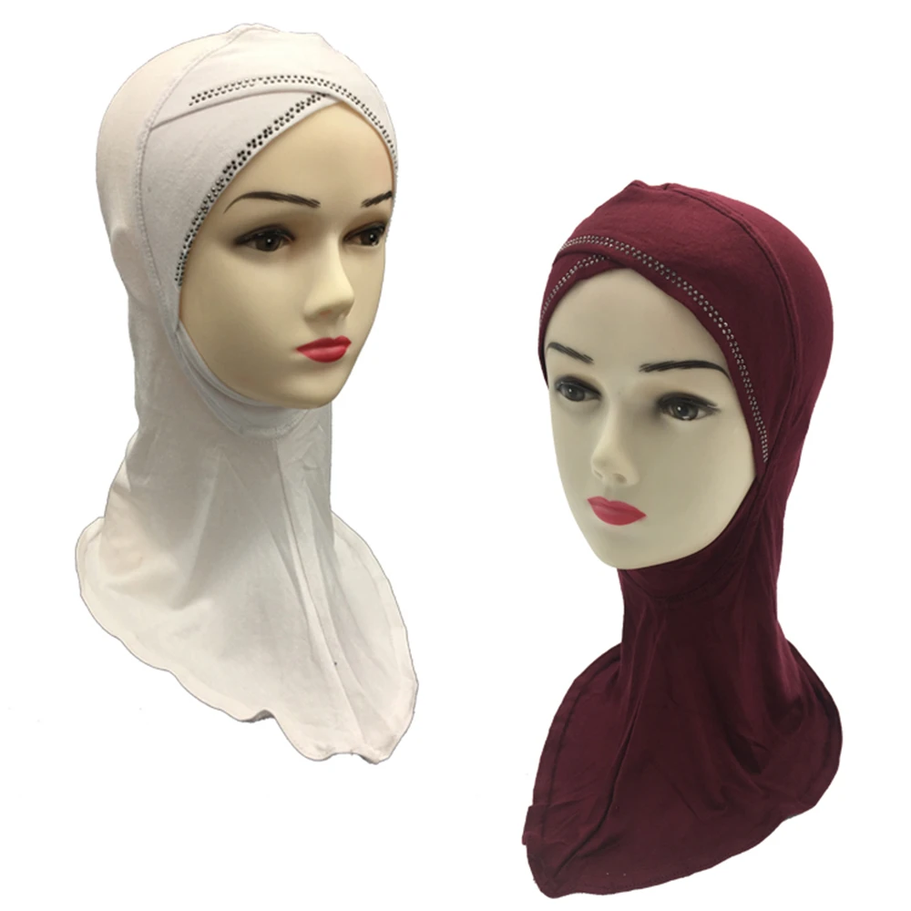 

Patchwork Women Scarf Hijabs Islamic Neck Cover Bonnet Full Cover Inner Hijab Cap Lady Headwear Bone Bonnet Muslim Hijab