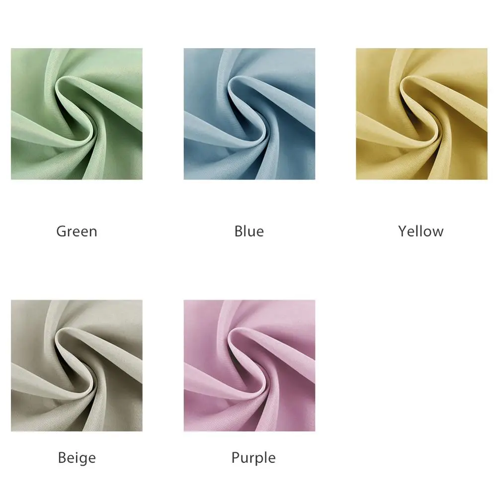 LOZUJOJU Short Drops Solid Design All Match Curtains High Shading Curtains Living Room Kitchen Window Tape Style Fabric Pastoral (1)