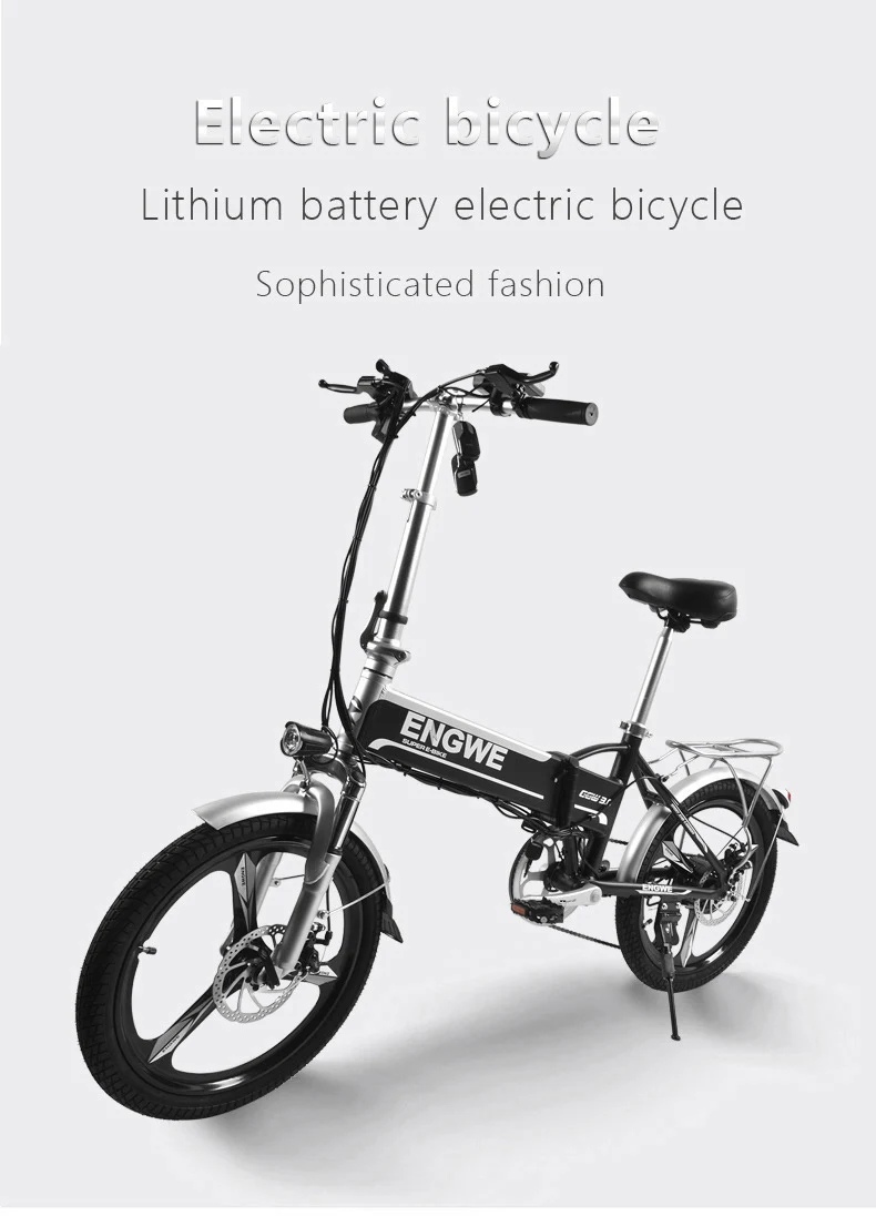 Best LOVELION Mini adult Electric Bicycle Brake Aluminum Alloy Smart Folding Electric Bike EU Plug BATTERY ebike 9