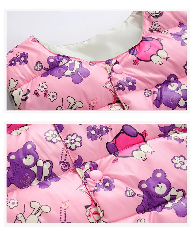 Baby Girl Vest Autumn Winter Child Down Cartoon Sleeveless Jacket Coat For Girls Children's Warm Waistcoat Kid Outer Clothing