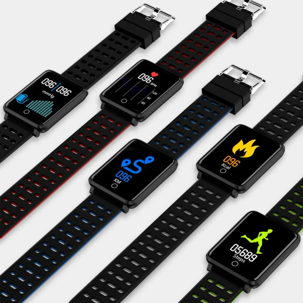 IP67 водонепроницаемые спортивные часы носимые устройства Bluetooth Шагомер монитор сердечного ритма цветной дисплей Смарт-часы для Android/IOS