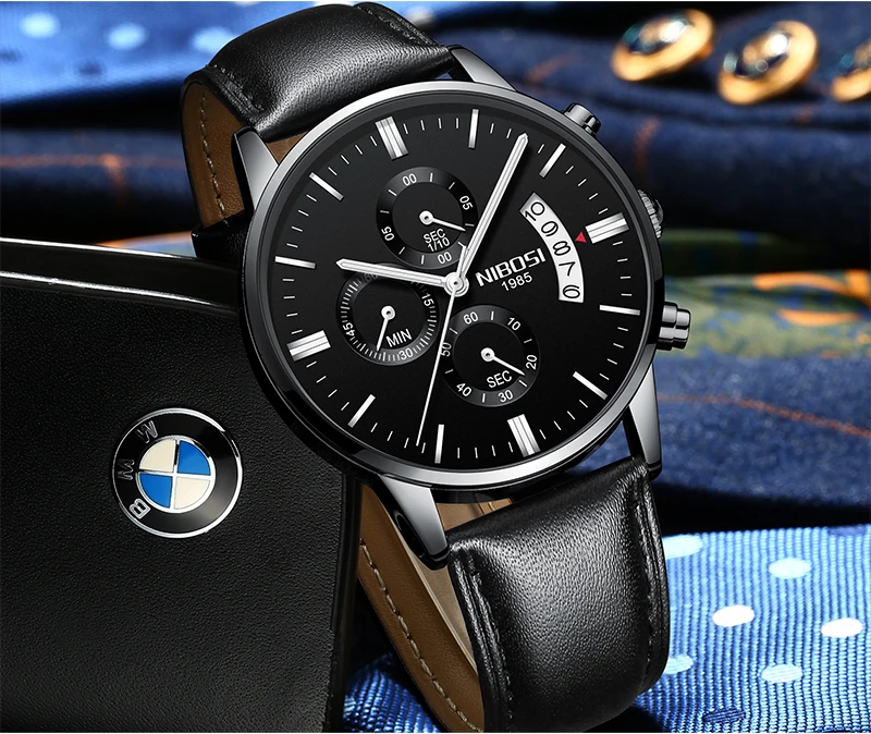 Relogio Masculino Esportivo NIBOSI Men's Watches Are Fashionable With Leather Strap And Mesh Stainless Steel Military Sport Saat (10)