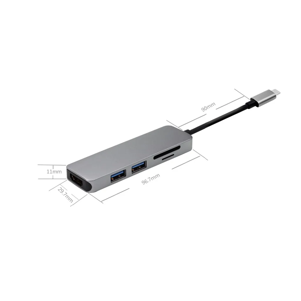 TypeC to HDMI+USB3.0X2+SD&TF-07