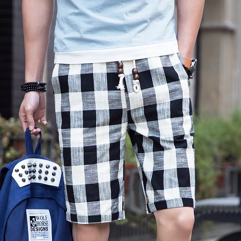 2020 Summer New Men's Bermuda Casual Shorts Loose Straight Cotton Beach Plaid Short Pants Male Brand - Casual Shorts - AliExpress 2020 Summer New Men's Bermuda Casual Shorts Loose Straight Cotton Beach Plaid Short Pants Male Brand - Casual Shorts - AliExpress
