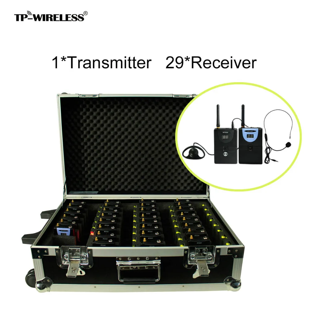 New  TP-WIRELES 2.4GHz Audio Tour Guide System Wireless Translation System With a Portable Charging Case