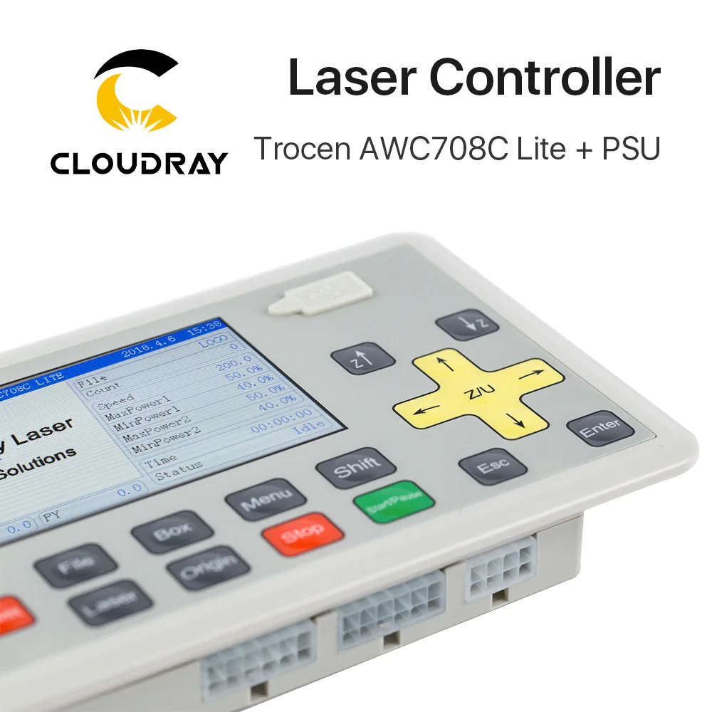 Лазерный контроллер Cloudray Trocen Anywells AWC708C Lite Co2 импульсный источник питания Meanwell 24 в 3