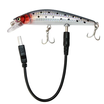

Rechargeable Twitching Fish Lure USB LED Electric Bait Life-like Vibrate Fishing Lure Triple Hook Electronic Fishing Baits