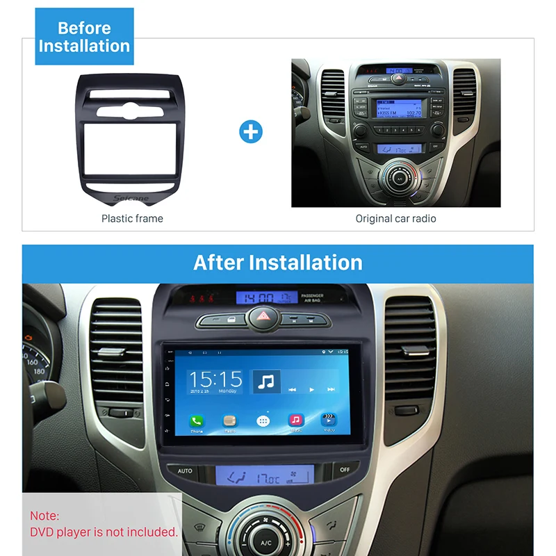 Seicane 2Din Авто Стерео Панель рамки Фризовая Крышка Комплект для hyundai IX20 руководство AC и установка радио пластины 173*98 мм