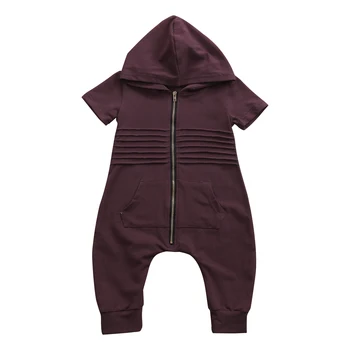 

pudcoco 2017 NEW Baby Rompers summer fashion Baby boy Clothing short Sleeve Hooded Jumpsuit Kids Newborn Outwear for 0-24M boys