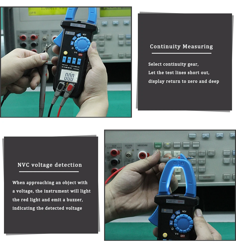 BSIDE 600A цифровой измеритель переменного тока ACM01 PLUS мультиметр индукционный сигнал напряжения