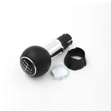 Botão de couro genuíno para audi a3 8l 01-03 23mm anel cromado 5/6 botão de mudança de engrenagem de velocidade só cnwagner