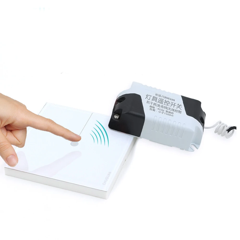 Remote Wireless Touch Switch 1 Gang 1 Way,Crystal Glass Switch Touch Screen Wall Switch For Smart Home Light Free shipping photo