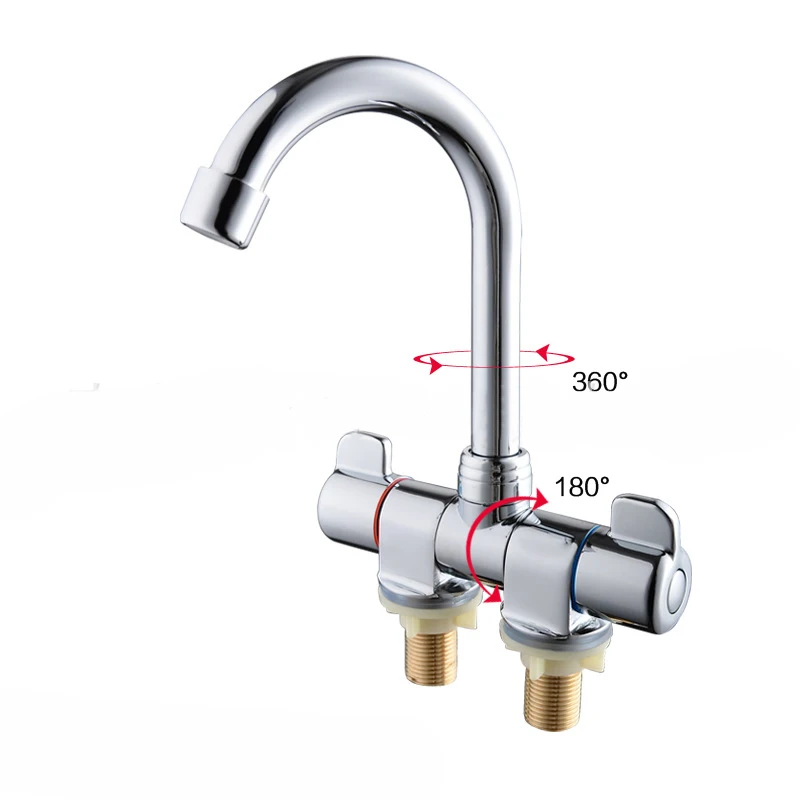 1pcs RV folding 360 Rotation Faucet Kitchen Aerator Cold & Hot Water Tap For Bathroom Deck Caravan RV Boat Mounted 001