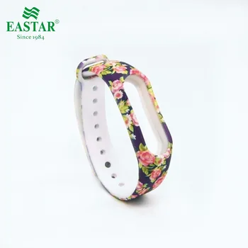 

Eastar Rose Smart Watch Strap Accessories For XiaoMI Band Colorful Flower Replacement Wristbands Silicone Band For Mi Band 2