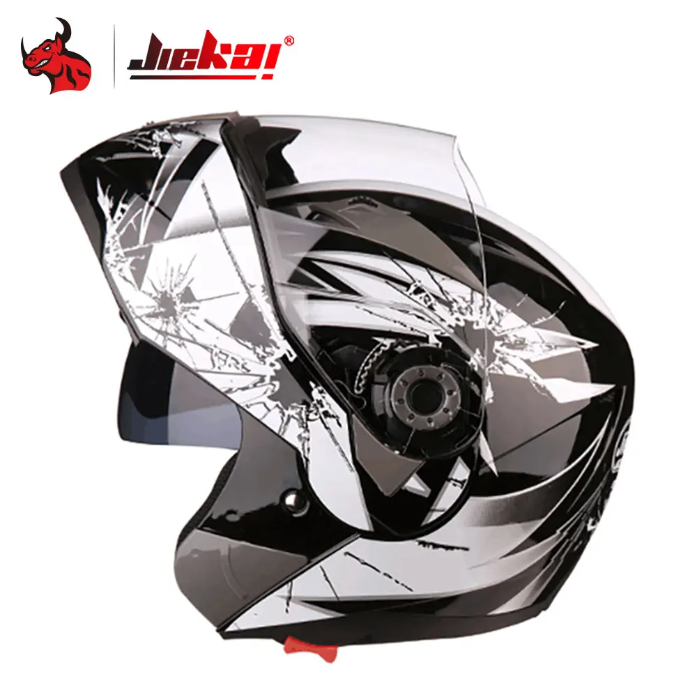 

JIEKAI Motorcycle Helmet Men Motocross Helmet Full Face Filp Up Moto Helmets With Inner Sun Visor Racing Motorbike Helmets