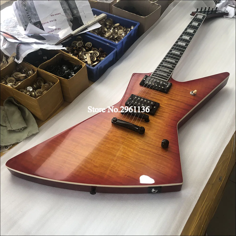 

2019 Factory Custom Electric Guitar with Flamed Maple Top,Mahogany body and neck, Rosewood fingerboard,free shipping