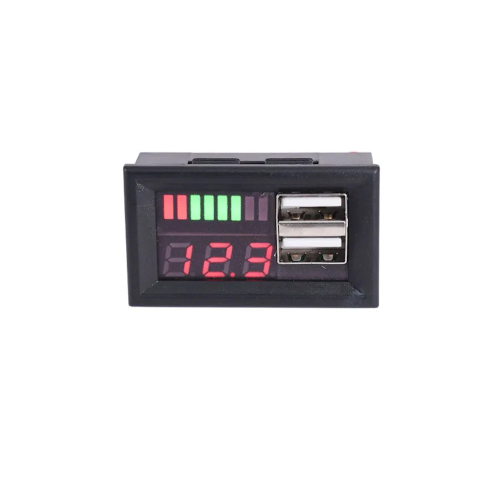 

Dual USB 12V To 5V Step-down Module Battery Indicator Battery Voltage Display Meter Module