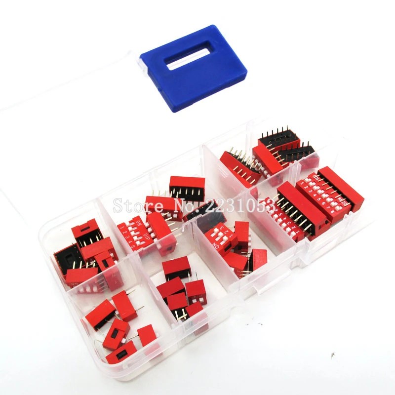 35x Dip Switch Kit 1 2 3 4 5 6 8 Way Toggle Switch Red Snap Switches Each CPUK