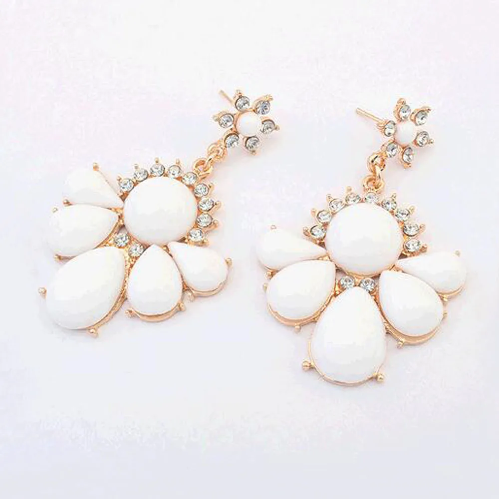 2018 New Arrival Artificial Rhinestone Inlaid Golden Metal Pendant Famshin New Star Fashion Jewelry Earrings For Women Crystal Stone Pendant 2017 Simple Flowers Dangle Earring