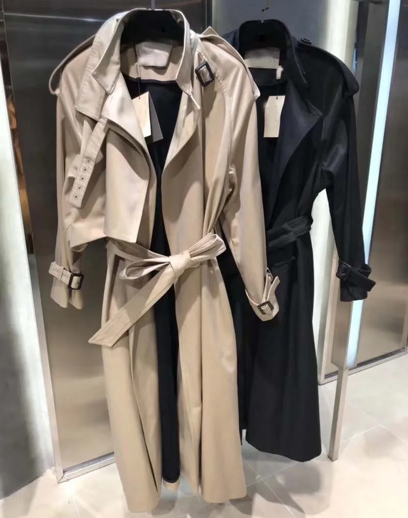 Женская ветровка высокого качества темперамент пальто Дизайн Мода классическая атмосфера пальто для женщин Вадим длинная одежда