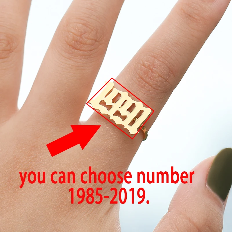 Кольцо с цифрами для нее кольцо на день рождения модное 1996 1997 1998 1999 Кольца На