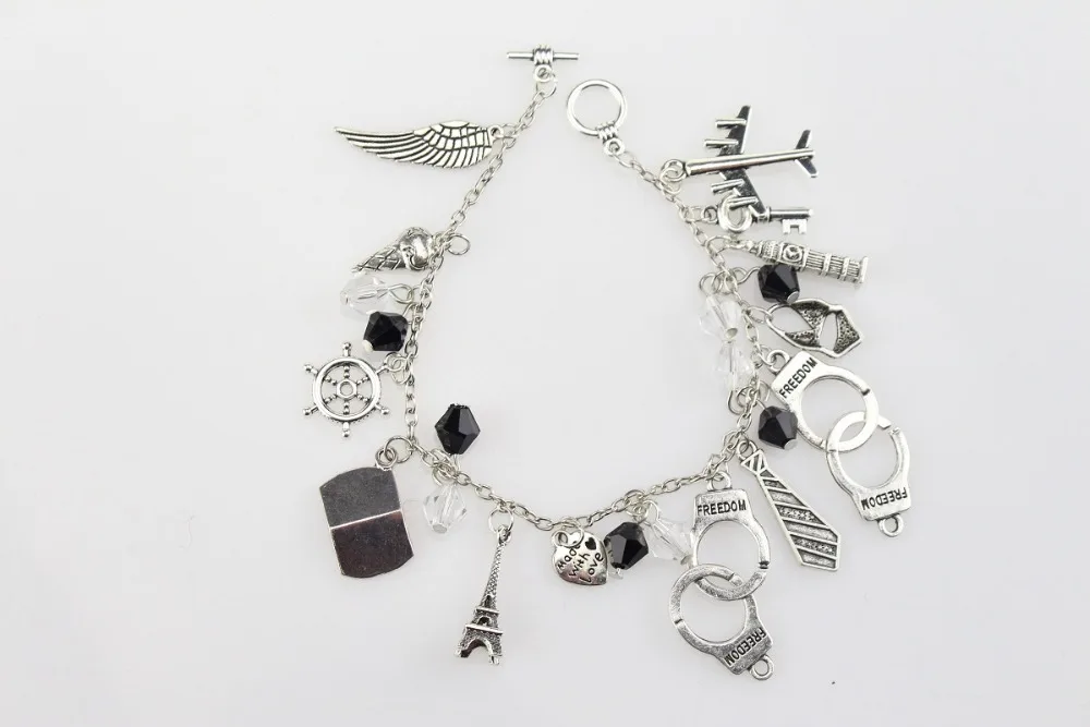Горячие модные женские браслеты " 50 50 оттенков серого вдохновленного Шарм красный/черный шар браслет и браслет бижутерия ювелирные изделия