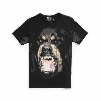 

New Novelty 2019 Men 3D Rottweiler dog T Shirts T-Shirt Hip Hop Skateboard Street Cotton T-Shirts Tee Top Kenye #18